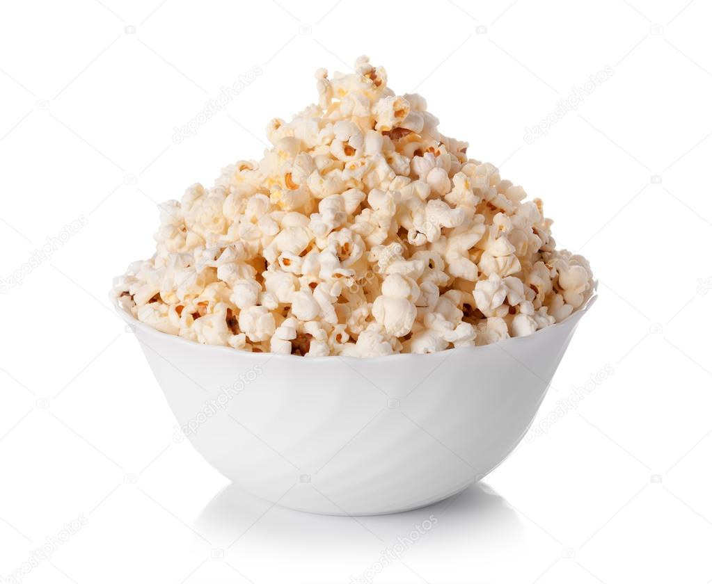 Bowl Of Popcorn Isolated On White Background Stock Photo By C Bormotov