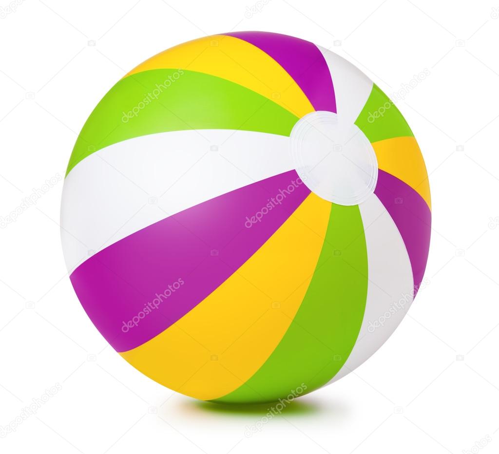 Colored inflatable beach ball