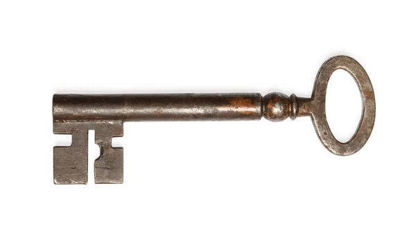 Old key isolated on white background — Stock Photo, Image