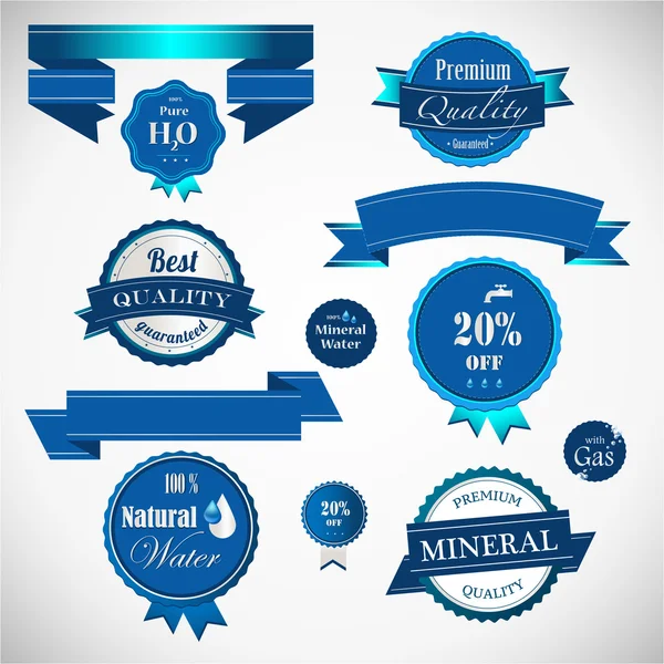 Set of water badges — Stock Vector