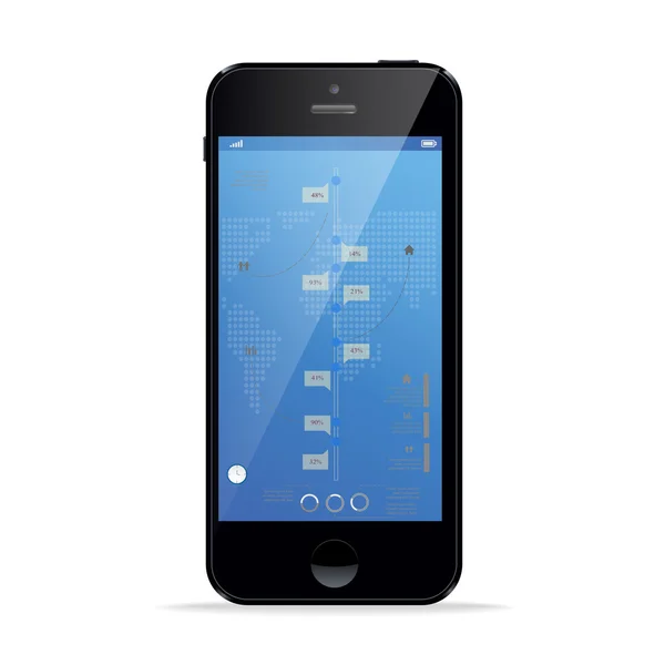 Smartphone Vector con pantalla azul — Vector de stock