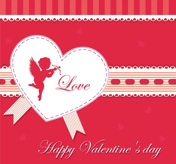 Открытка на день Святого Валентина с сердцем — стоковый вектор