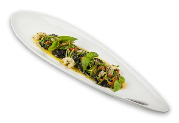 Салат зеленый и креветки — стоковое фото