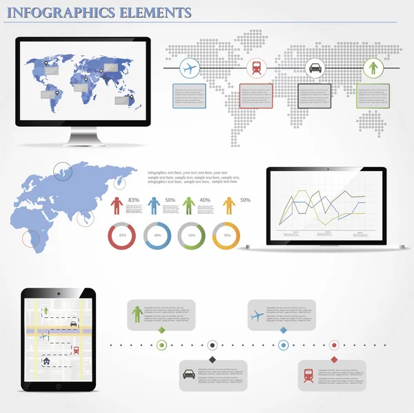 Elementi infografici del settore IT — Vettoriale Stock