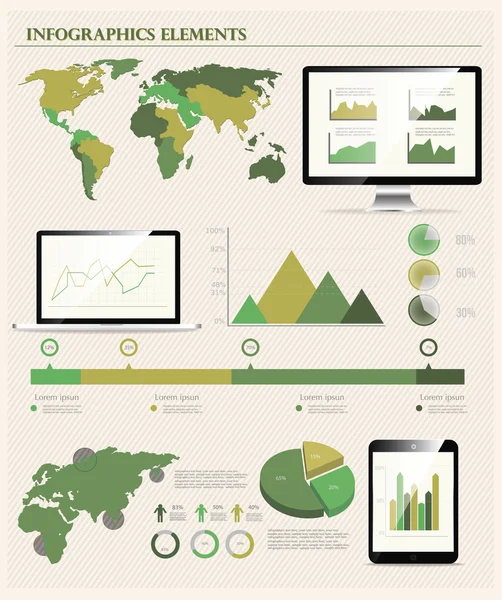 Elementos infográficos de la industria informática — Vector de stock