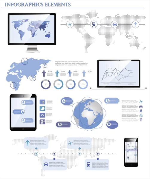 Éléments infographiques de l'industrie des TI — Image vectorielle