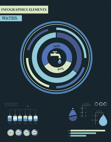 जल इन्फोग्राफिक्स . — स्टॉक वेक्टर