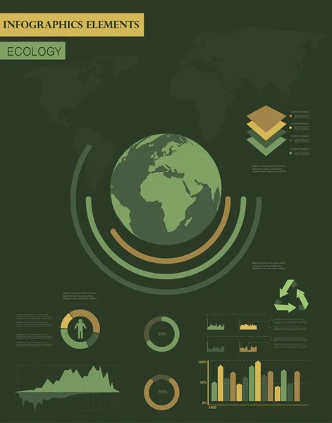 Ekologia infografiikka kokoelma — vektorikuva