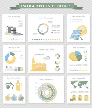 Ekoloji infographics koleksiyonu