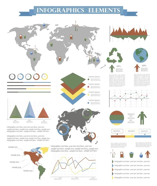 Coleção de elementos infográficos — Vetor de Stock