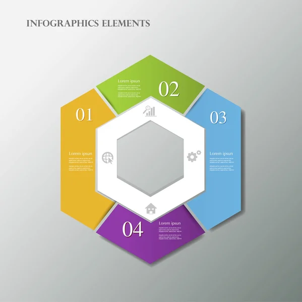 Templat desain infografis - Stok Vektor