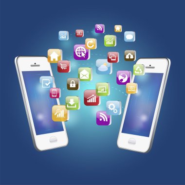 Cep telefonu uygulaması vektör çizim