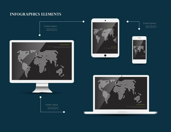 Impressionnant développement de conception Web sensible — Image vectorielle