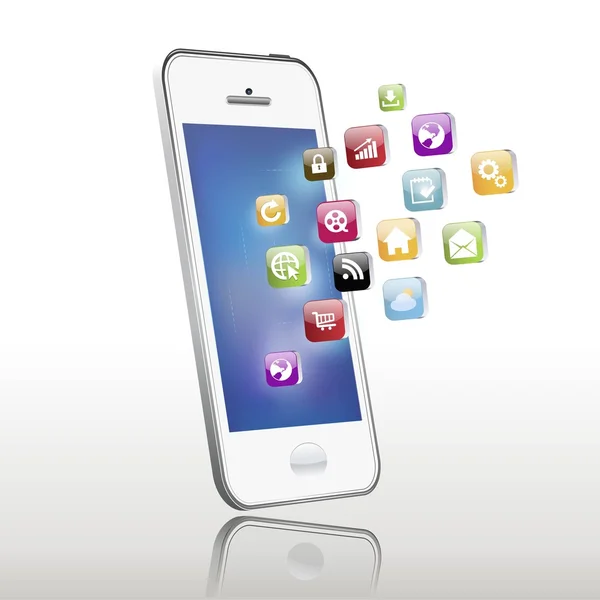 Ilustracja wektorowa aplikacji telefonu komórkowego — Wektor stockowy