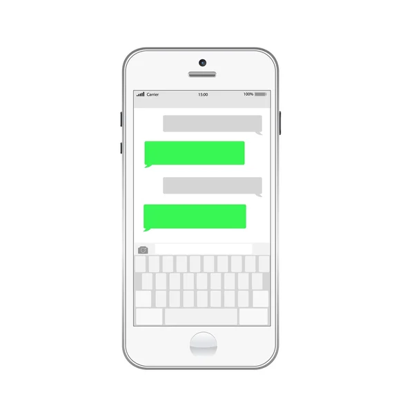 Akıllı telefon sohbet sms şablon kabarcıklar. — Stok Vektör