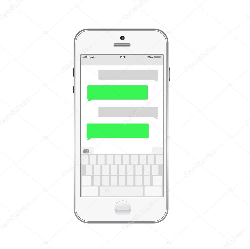 Smartphone chatting sms template bubbles.