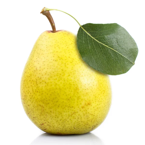 Ripe yellow pear isolated on white background — Stock Photo, Image