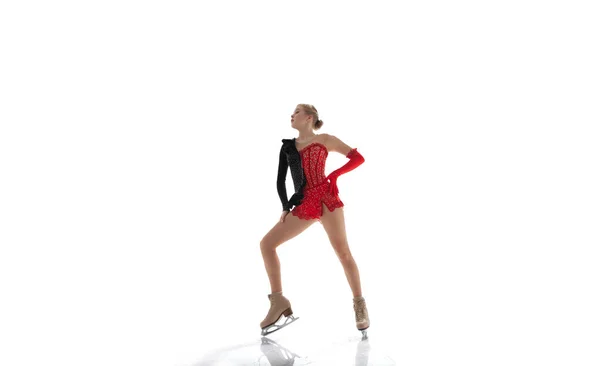 Young Woman Figure Skating — Stock Photo, Image