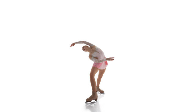 Young Woman Figure Skating Stock Image