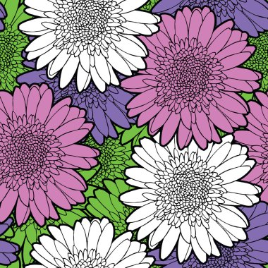 Bahar bahçe renkli çiçek deseni