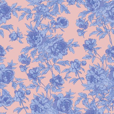 Dikişsiz peonies desen