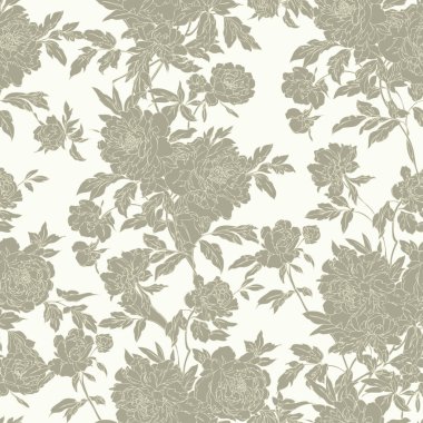 Dikişsiz peonies desen