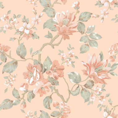 Bahar bahçe çiçek deseni