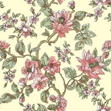 Bahar bahçe çiçek deseni