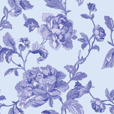 Dikişsiz peonies desen