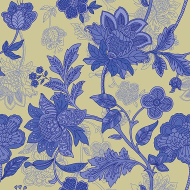 Dikişsiz peonies desen