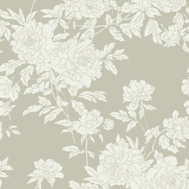 Dikişsiz peonies desen