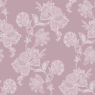 Dikişsiz peonies desen