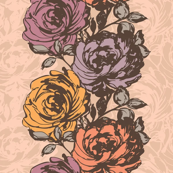 Rosas flores patrón — Archivo Imágenes Vectoriales