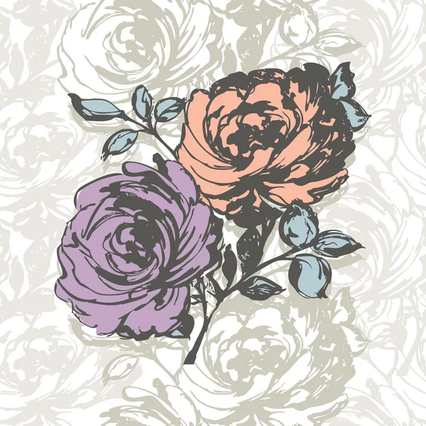Τριαντάφυλλα άνθη μοτίβο — Διανυσματικό Αρχείο