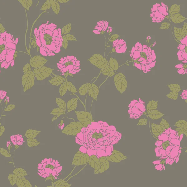 Roses motif de fleurs — Image vectorielle