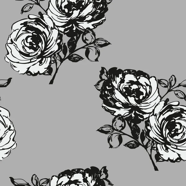 Rose fiori modello — Vettoriale Stock