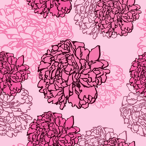 Seamless peonies pattern — Stock Vector