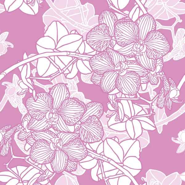 Nahtlose Orchideen Blumen Muster — Stockvektor