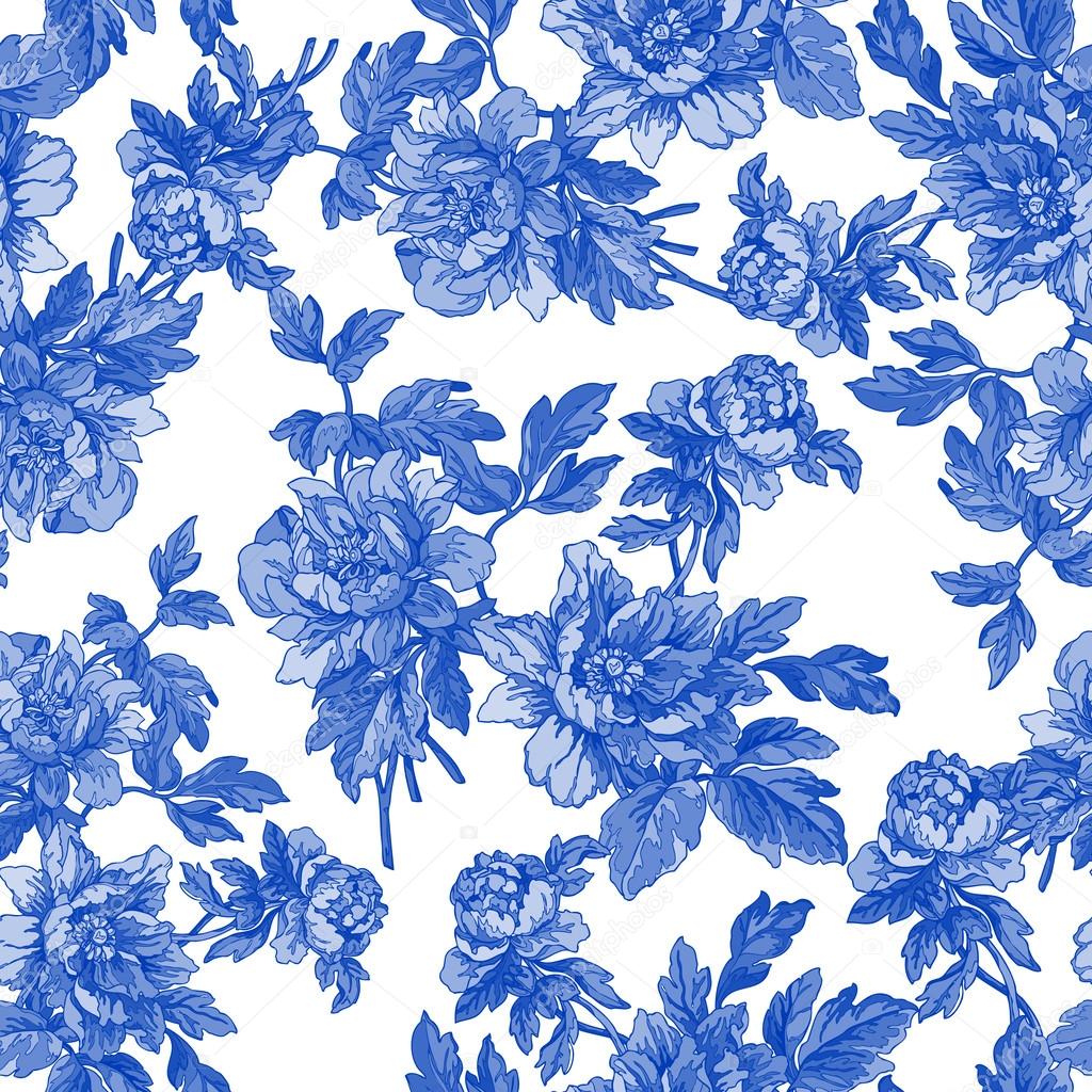 Seamless peonies pattern