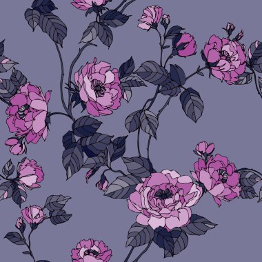 Dikişsiz peonies desen