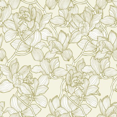 Sorunsuz orkide çiçek deseni