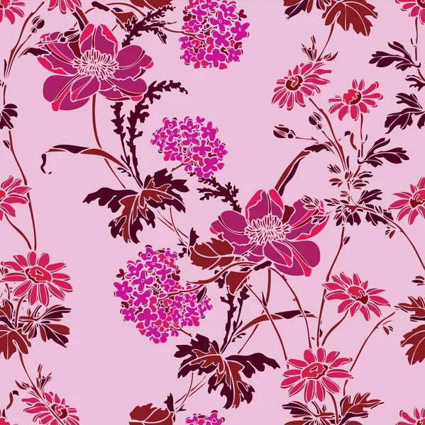 Modèle de fleurs sans couture — Image vectorielle