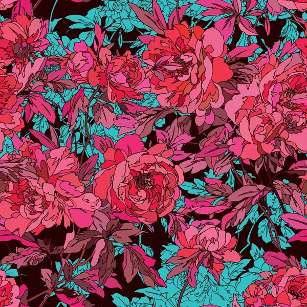 Seamless peonies pattern