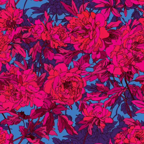 Modèle de pivoines sans couture — Image vectorielle