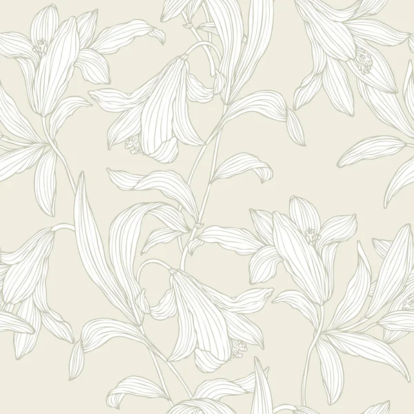 Безшовний візерунок квітів лілії — стоковий вектор