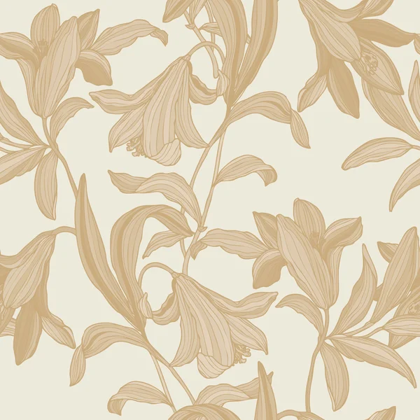 Patrón de flores de lirio sin costura — Archivo Imágenes Vectoriales
