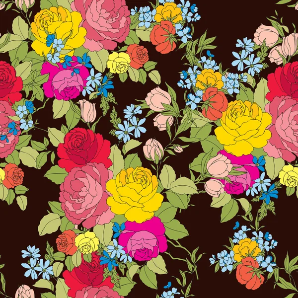 Seamless flowers pattern — Stock Vector