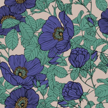 çiçek gül ile seamless modeli şıklığı