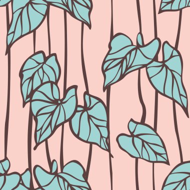 Seamless modeli ile süs yapraklar