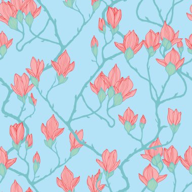 Elma çiçekleriyle kusursuz desen